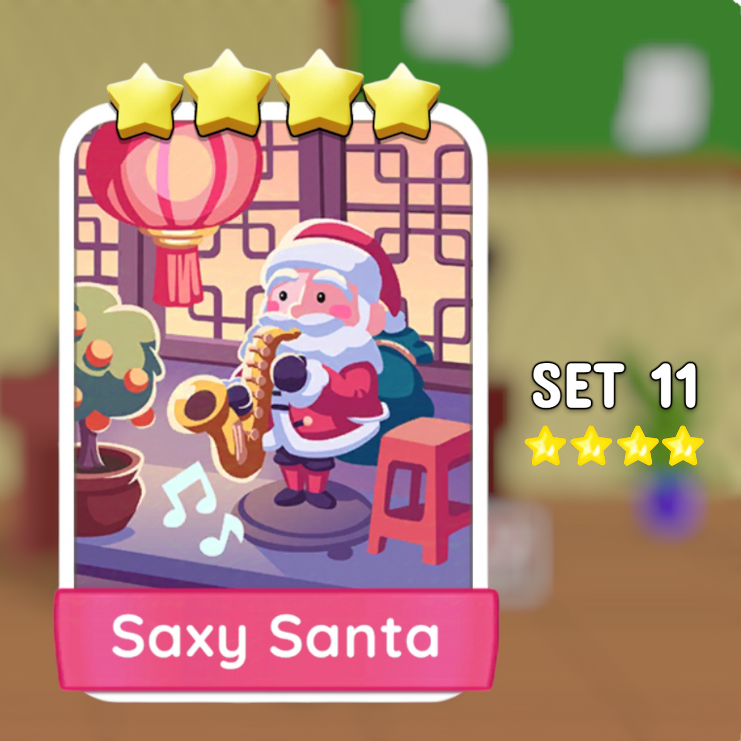 Set 11 Saxy Santa 4 Star Monopoly Go Sticker