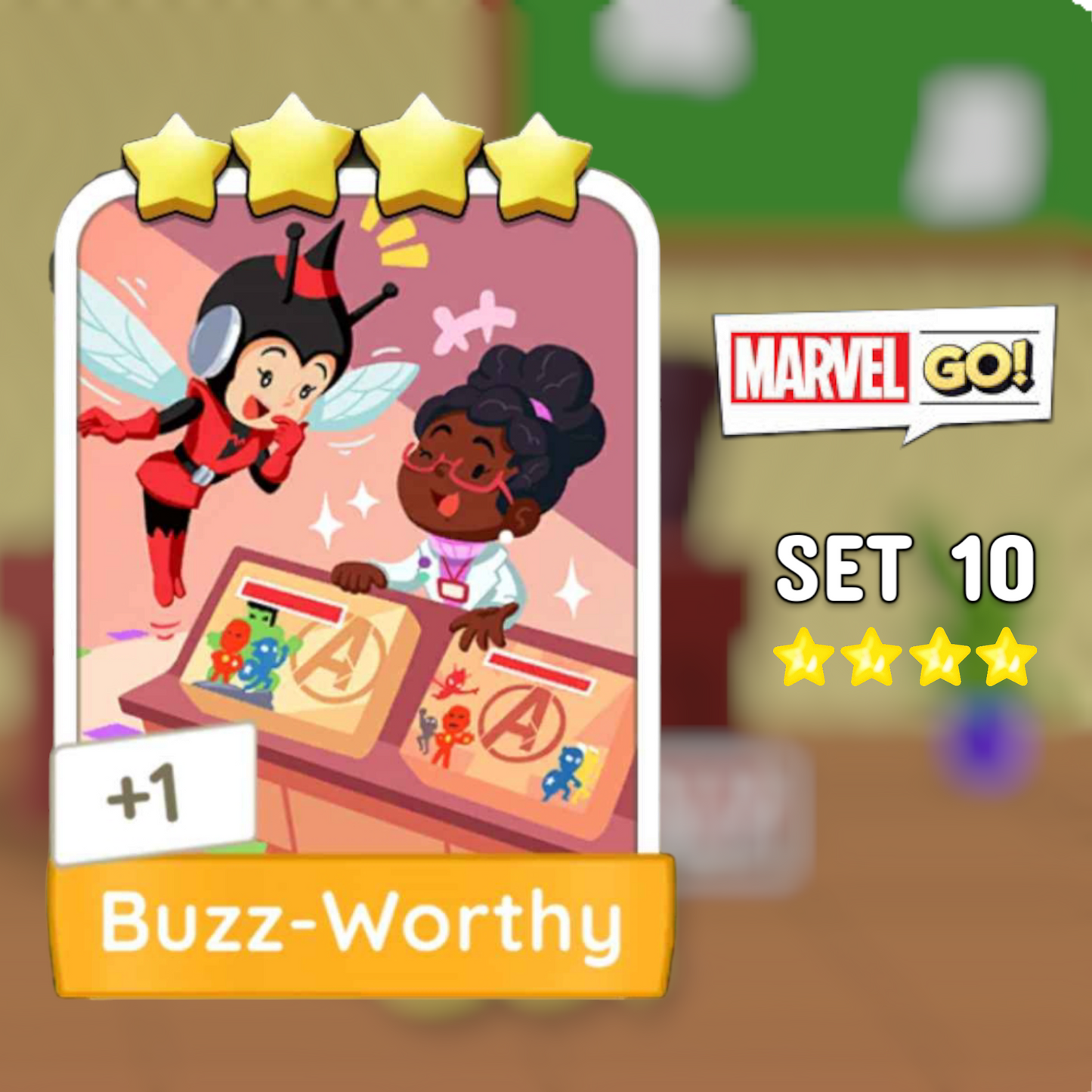 Set 10 Buzz Worthy 4 Star Monopoly Go Stickers