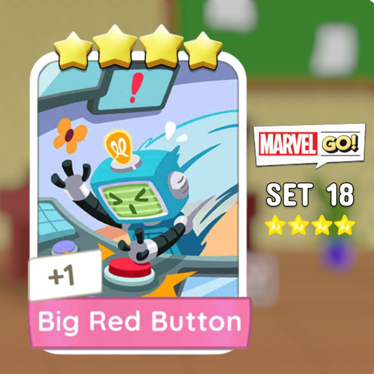 Set 18 Big Red Button 4 Star Monopoly Go Sticker