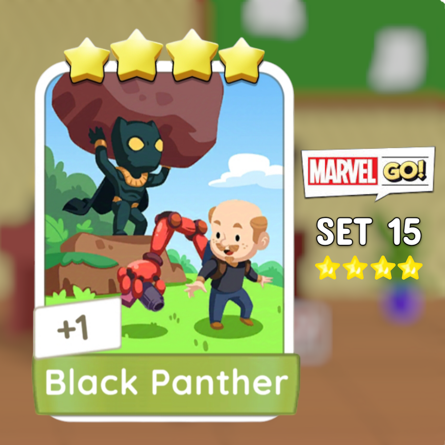 Set 15 Black Panther 4 Star Monopoly Go Sticker