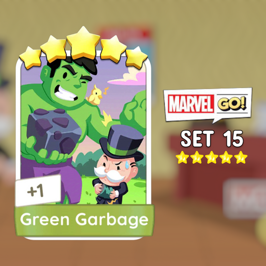 Set 15 Green Garbage 5 Star Monopoly Go Sticker