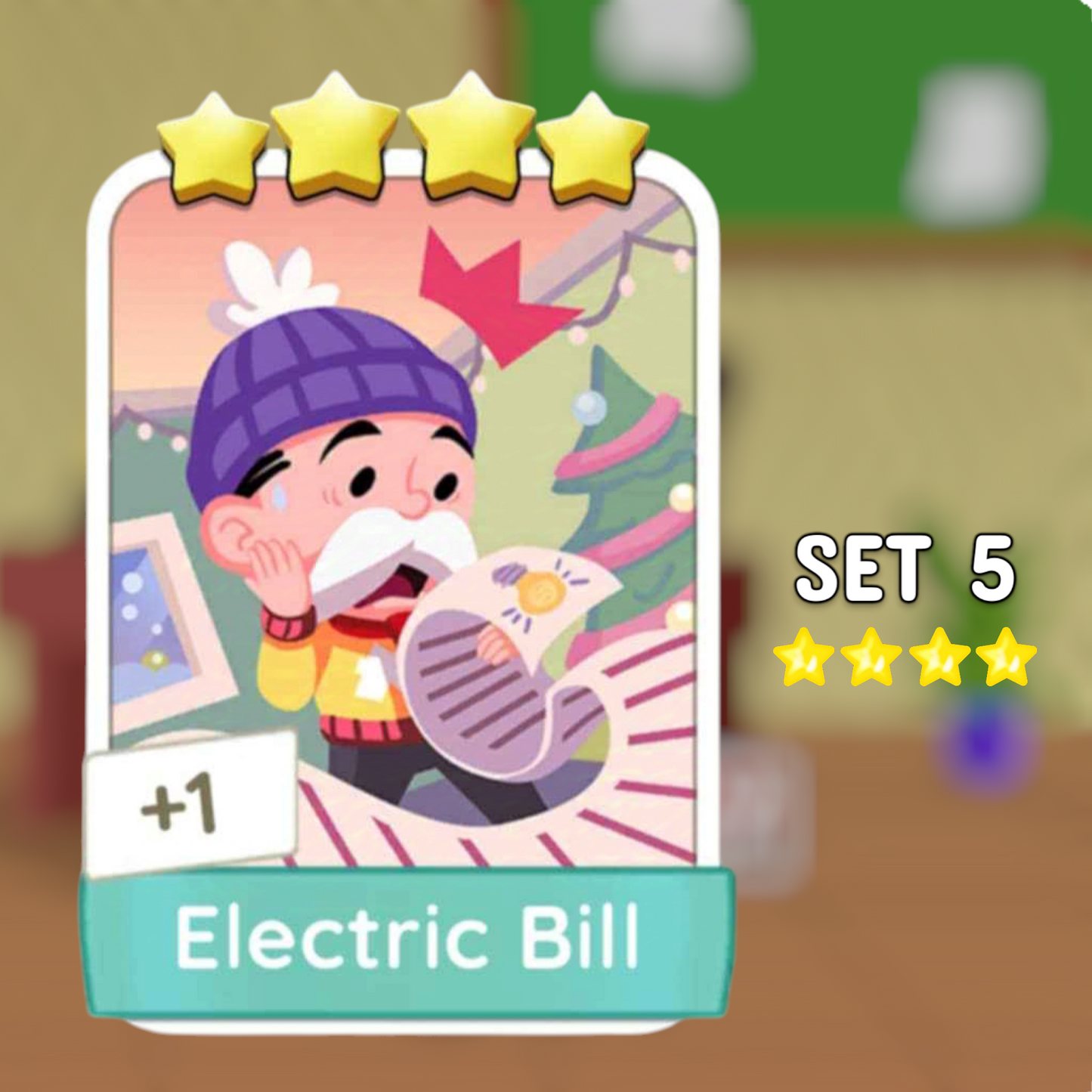 Set 5 Electric Bill 4 Star Monopoly Go Sticker