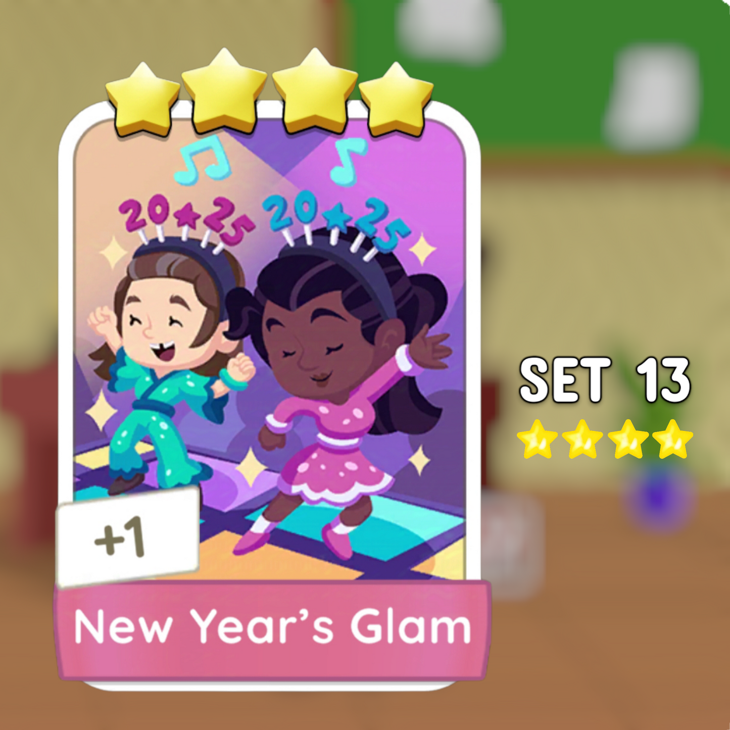 Set 13 New Year's Glam 4 Star Monopoly Go Sticker
