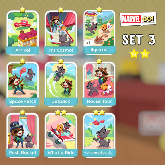 Set 3  1 - 2 Star ⭐⭐ Monopoly Go Stickers