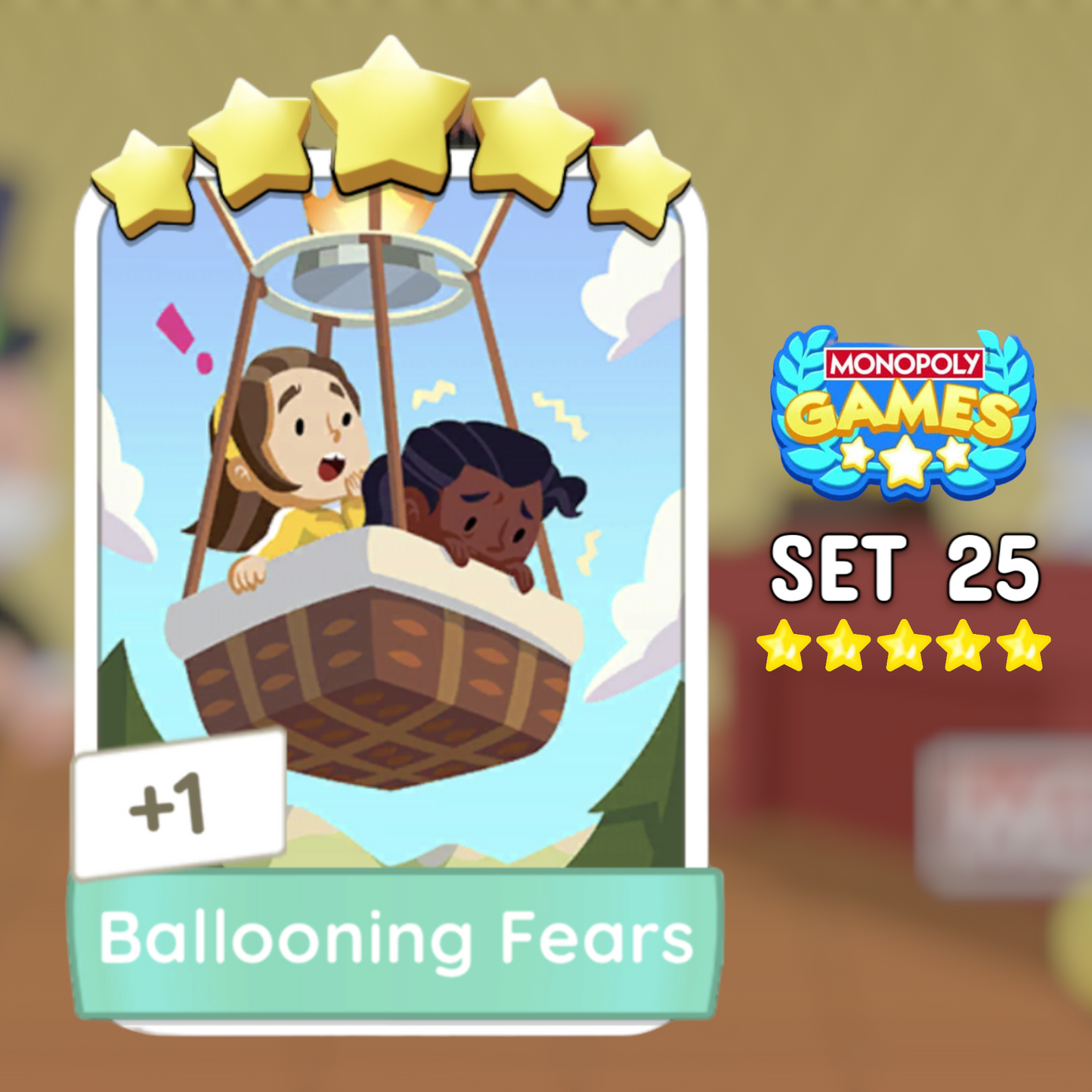 Set 25 Ballooning Fears 5 Star Monopoly Go Sticker