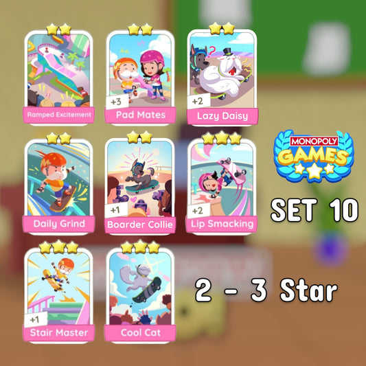 Set 10  2 - 3 Star ⭐⭐⭐ Monopoly Go Stickers