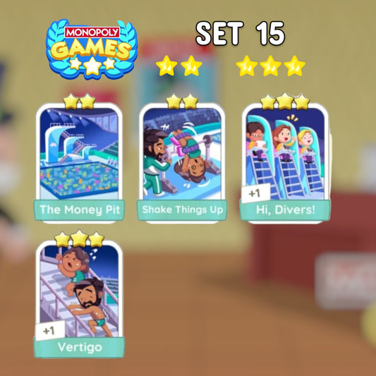 Set 15  2 - 3 Star ⭐⭐⭐ Monopoly Go Stickers