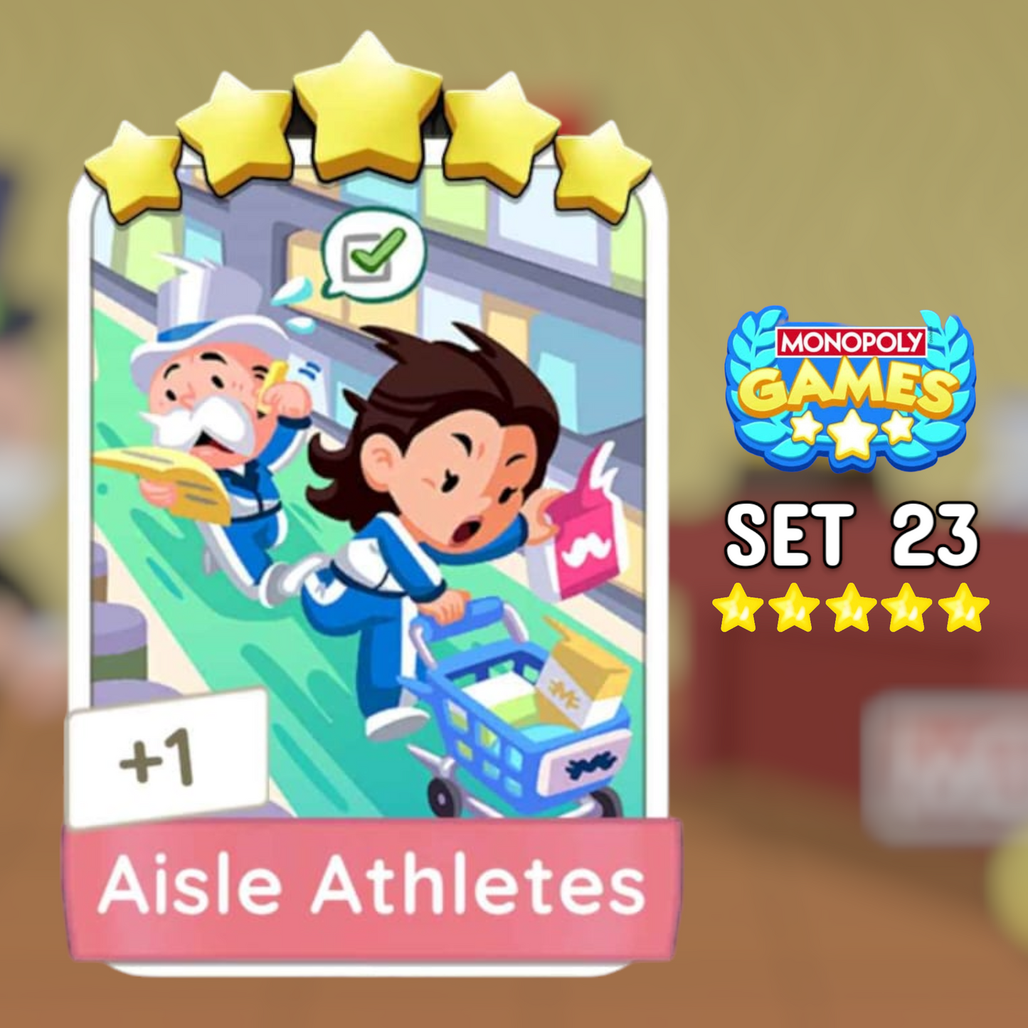 Set 23 Aisle Athletes 5 Star Monopoly Go Sticker