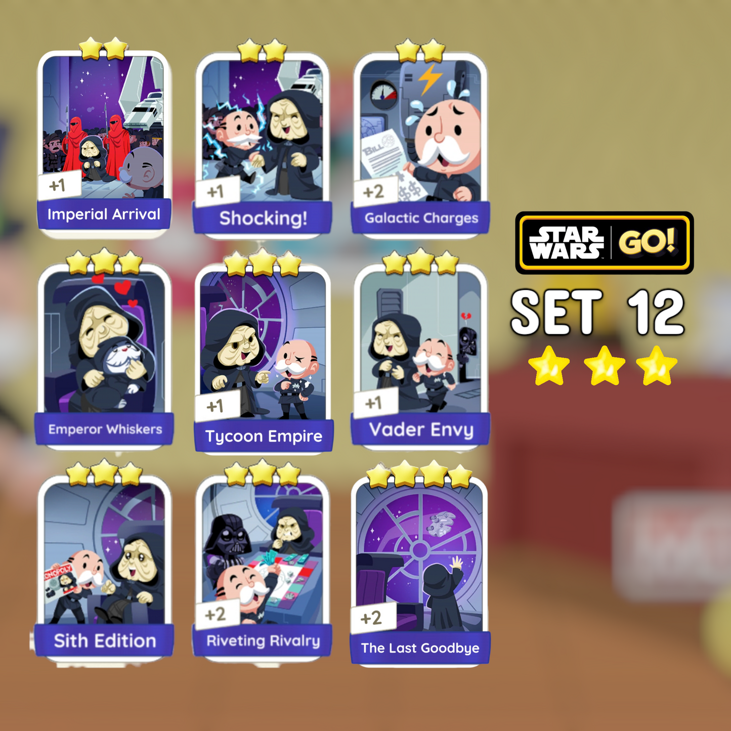 Set 12 2 - 4 Star Monopoly Go Stickers